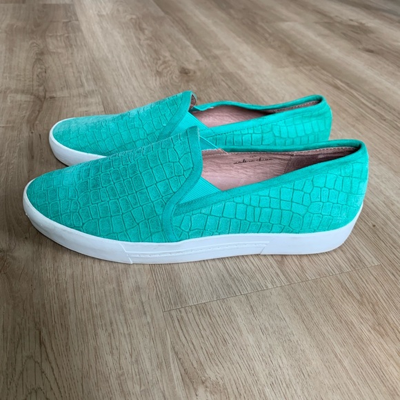 JOIE Women Huxley Tropical Green Croc Print Leather Slip On Loafers Shoes - Picture 5 of 9